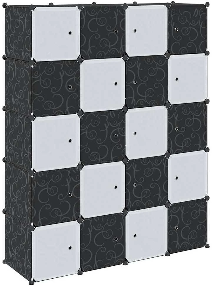 Storage Cube Organizer su 20 kubelių ir pakabinamų strypų PP