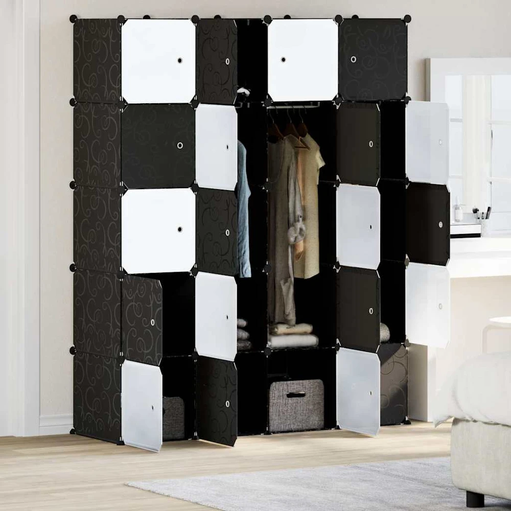 Storage Cube Organizer su 20 kubelių ir pakabinamų strypų PP