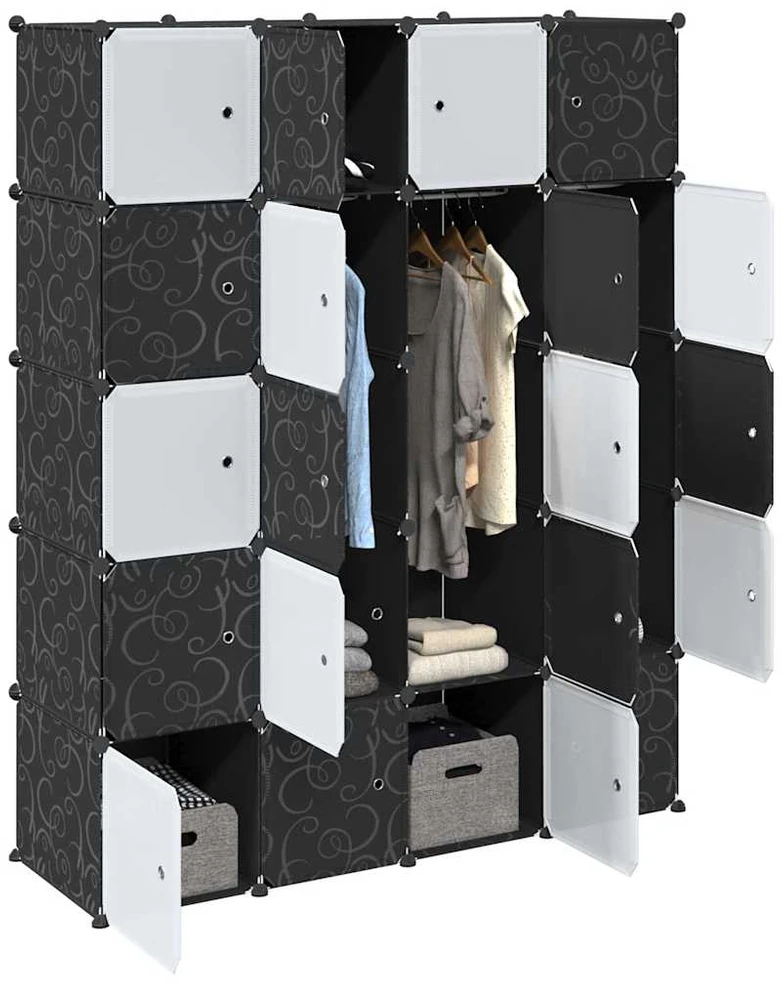 Storage Cube Organizer su 20 kubelių ir pakabinamų strypų PP