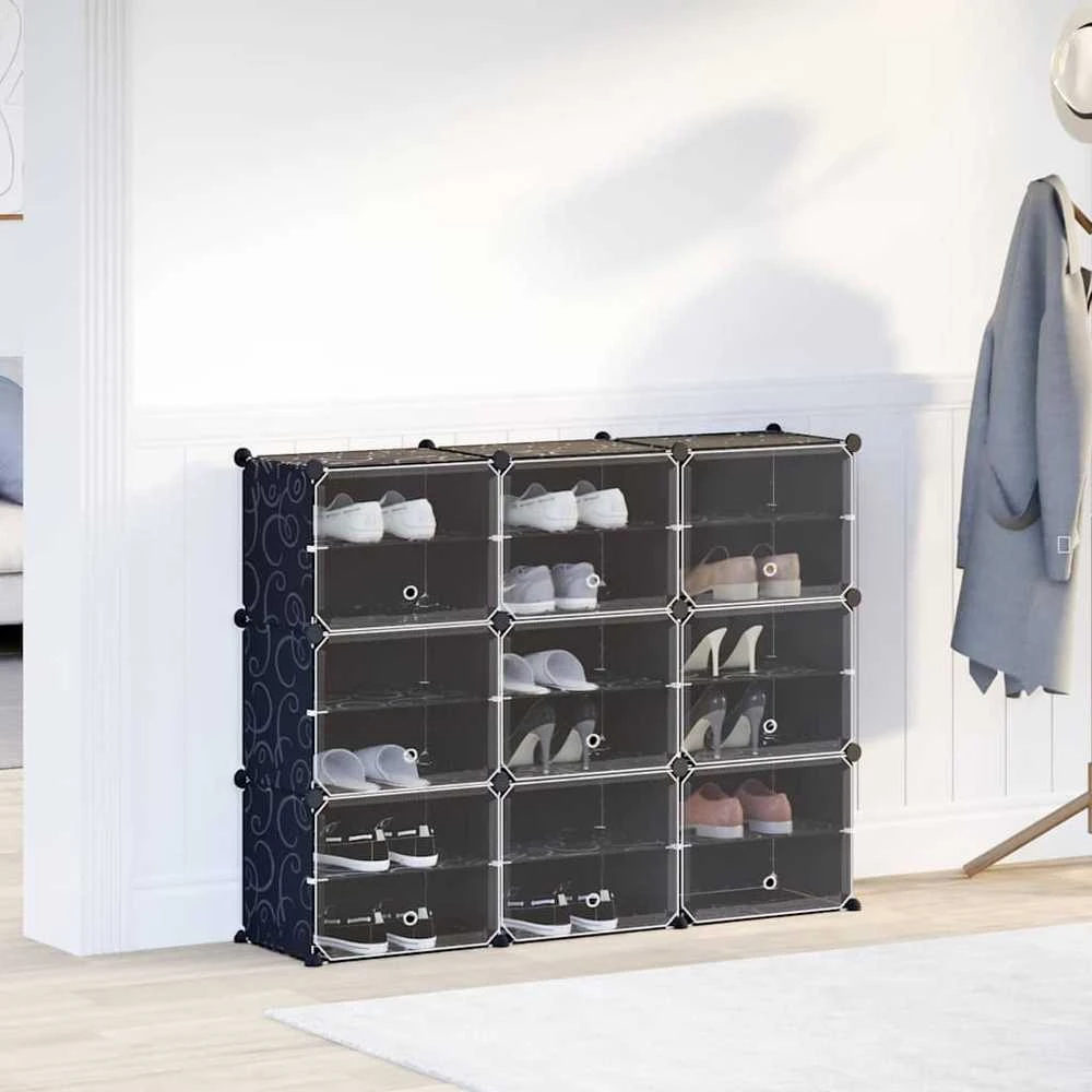 Storage Cube Organizer su 9 kubeliais ir durelėmis juodas PP
