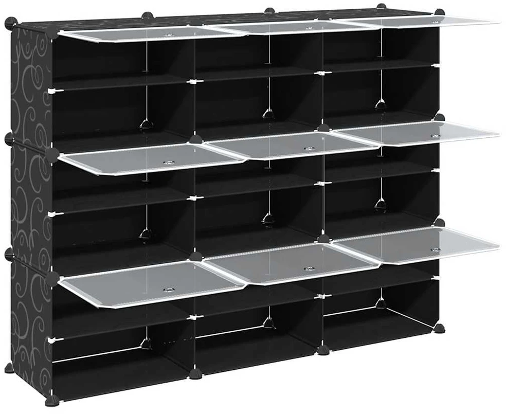 Storage Cube Organizer su 9 kubeliais ir durelėmis juodas PP