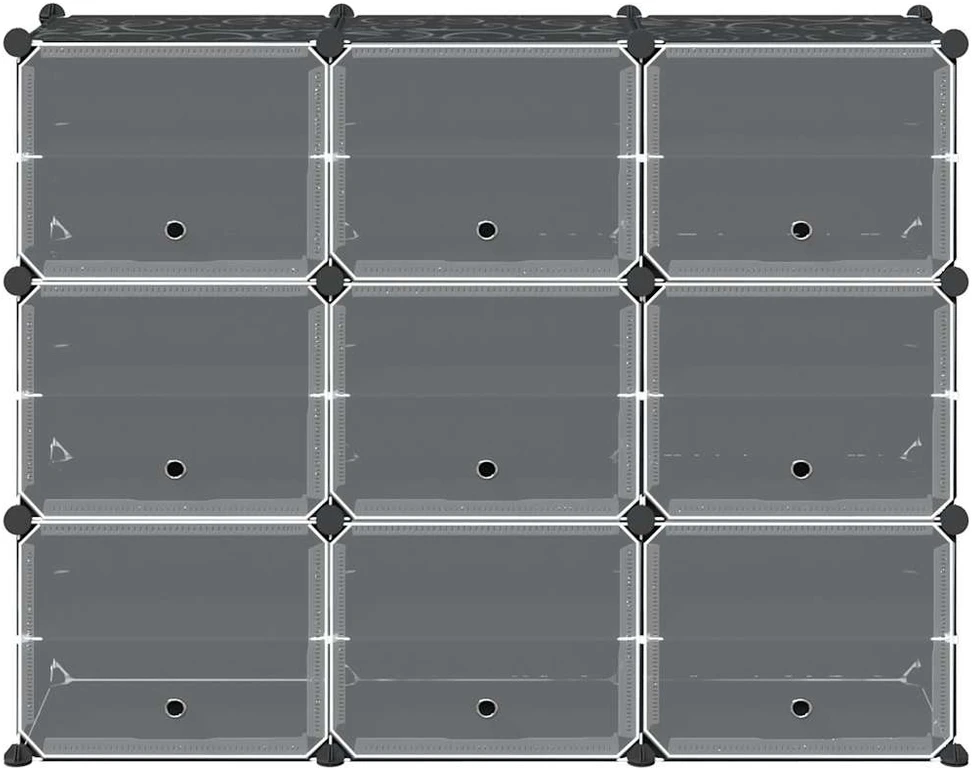 Storage Cube Organizer su 9 kubeliais ir durelėmis juodas PP