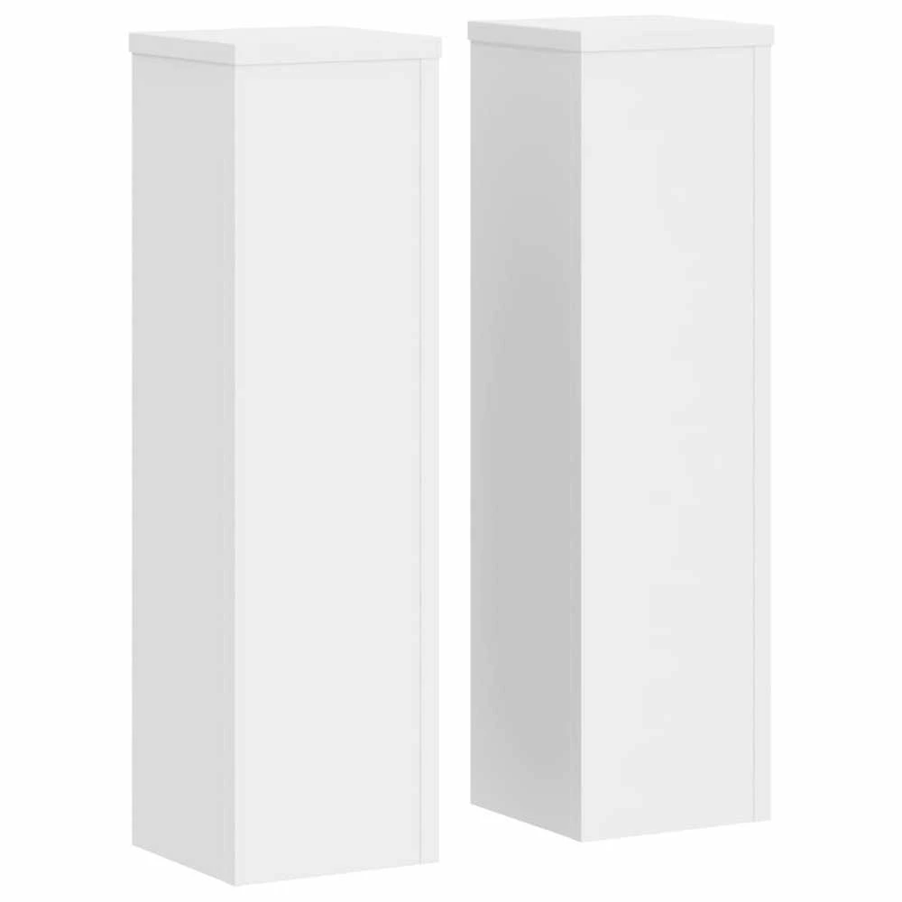 Stovai augalams, 2vnt., balti, 17x17x60cm, apdirbta mediena