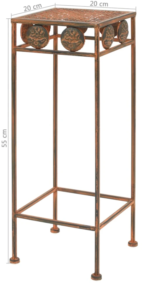 Stovai augalams, 3vnt., rūdžių sp., metalas, vintažinio stil.