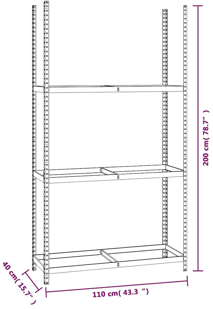 Stovai padangoms, 2vnt., sidabriniai, 110x40x200cm, plienas