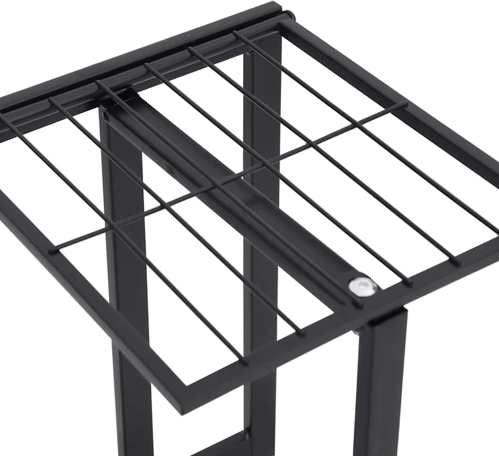 Stovas augalams, 4 lentynos, juodas, 43x22x76cm, metalas