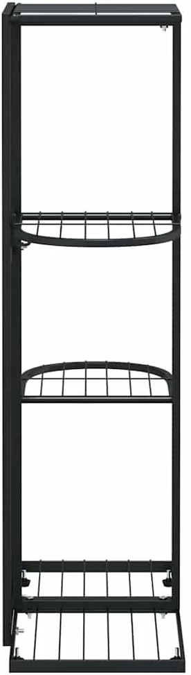 Stovas augalams, 4 lentynos, juodas, 43x22x76cm, metalas