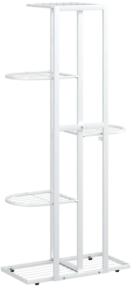 Stovas augalams, 5 lentynos, baltas, 43x22x98cm, metalas