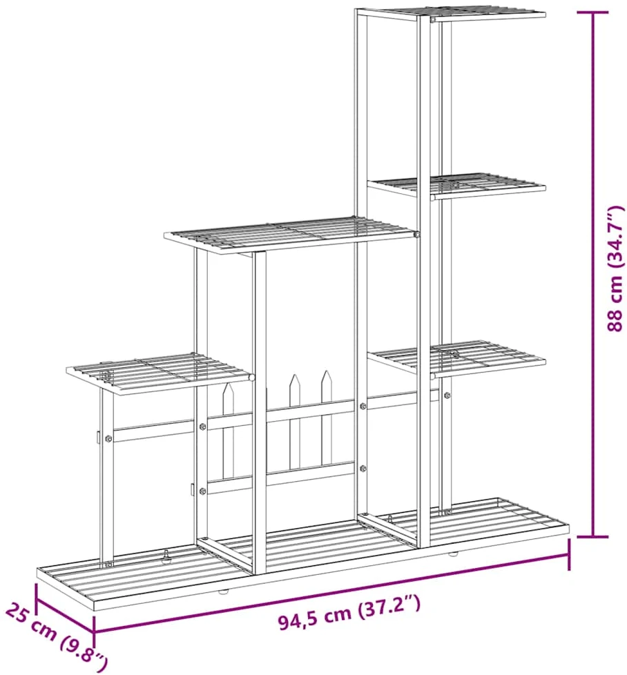 Stovas augalams, baltos spalvos, 94,5x25x88cm, metalas