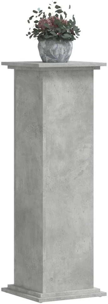 Stovas augalams, betono pilkas, 33x33x100cm, apdirbta mediena