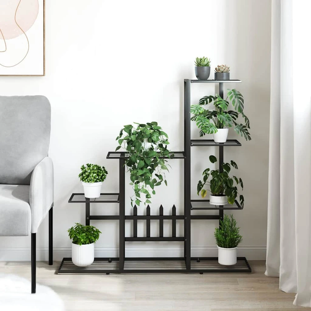 Stovas augalams, juodos spalvos, 94,5x25x88cm, metalas