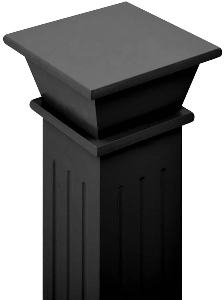 Stovas augalams-stačiakampė kolona, juodas, 17x17x66cm, MDF