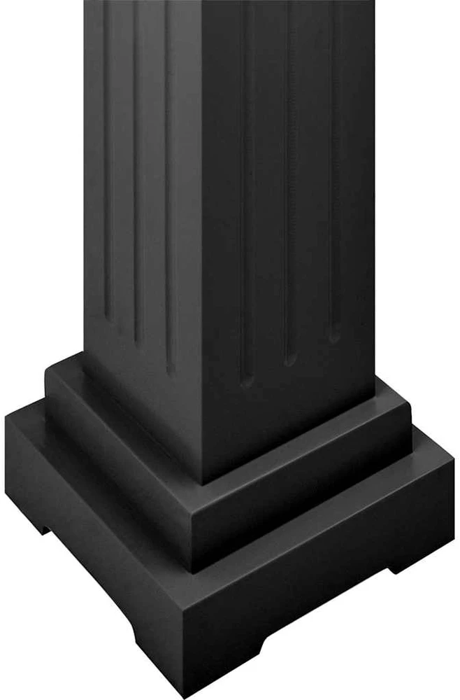 Stovas augalams-stačiakampė kolona, juodas, 17x17x66cm, MDF