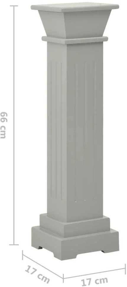 Stovas augalams-stačiakampė kolona, pilkas, 17x17x66cm, MDF