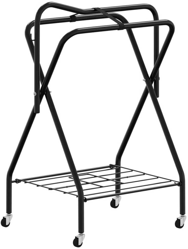 Stovas balnui, juodas, geležis, sulankstomas, pastatomas