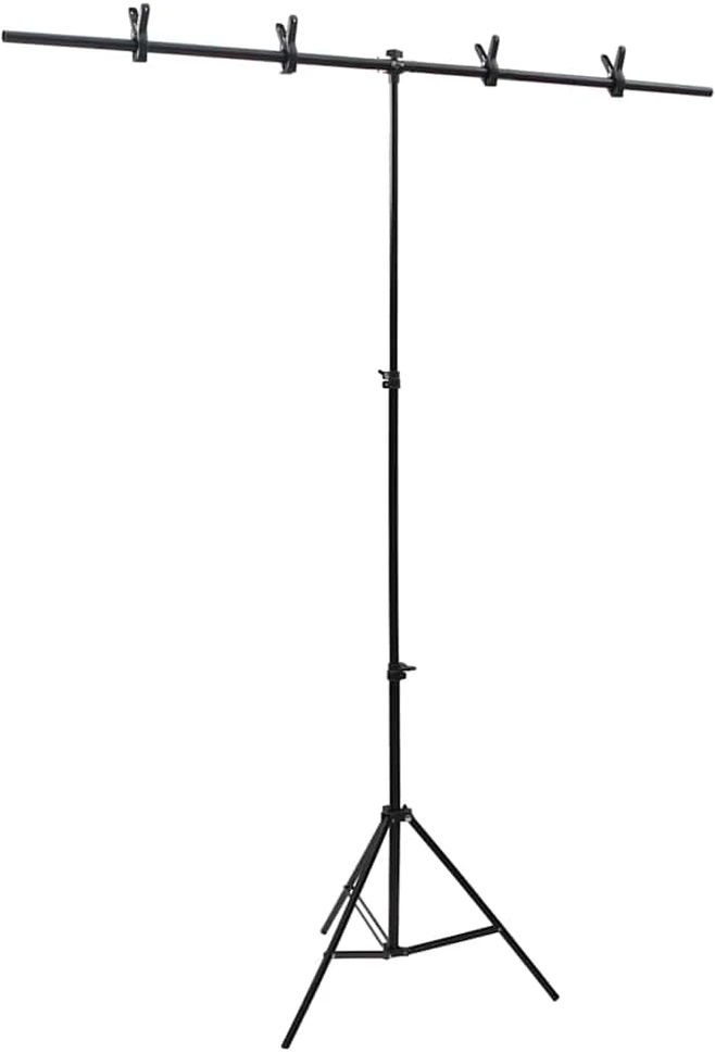Stovas fonui, juodos spalvos, 151x60x(70–200)cm, T formos