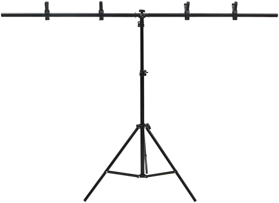 Stovas fonui, juodos spalvos, 151x60x(70–200)cm, T formos