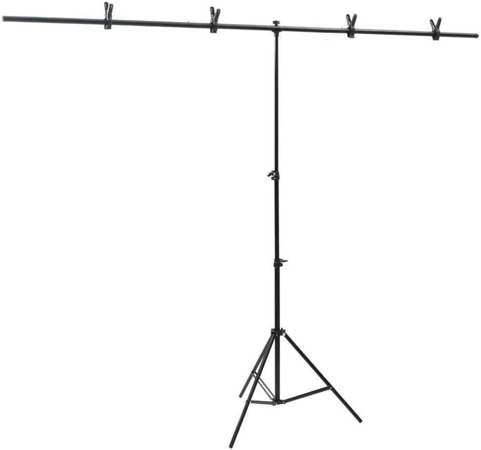 Stovas fonui, juodos spalvos, 201x60x(70–200)cm, T formos