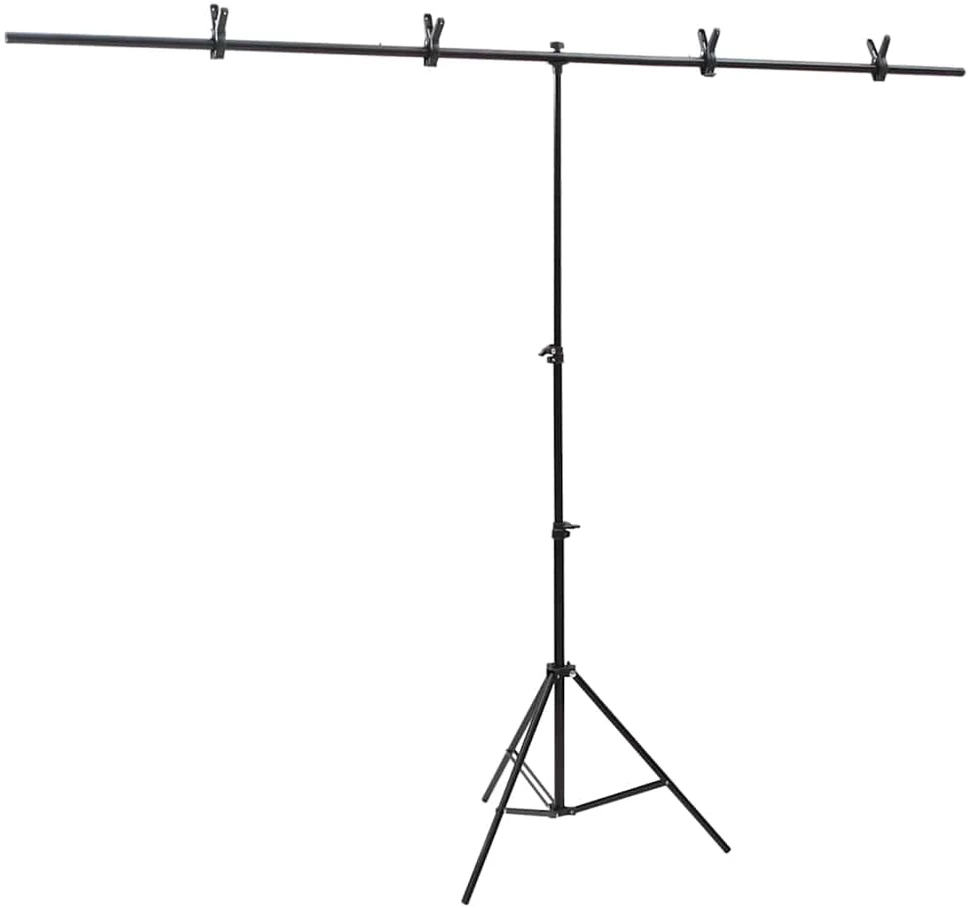 Stovas fonui, juodos spalvos, 201x60x(70–200)cm, T formos