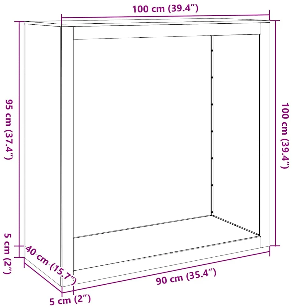 Stovas malkoms, 100x40x100cm, galvanizuotas plienas