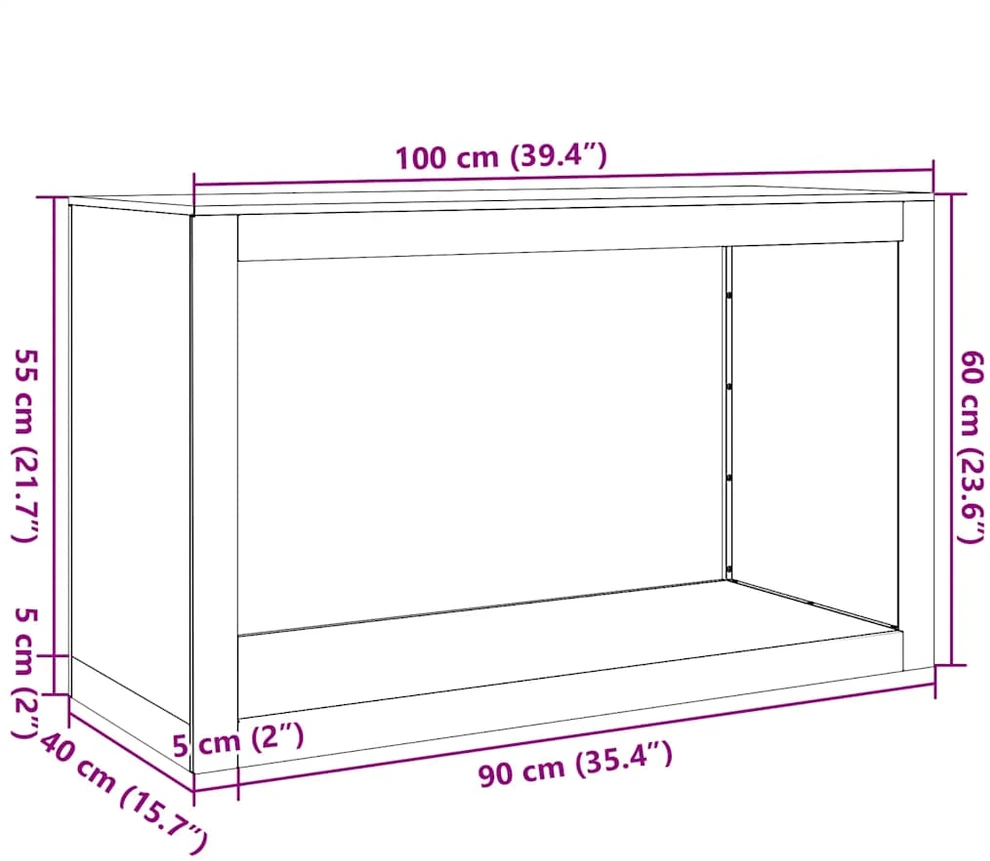 Stovas malkoms, 100x40x60cm, galvanizuotas plienas