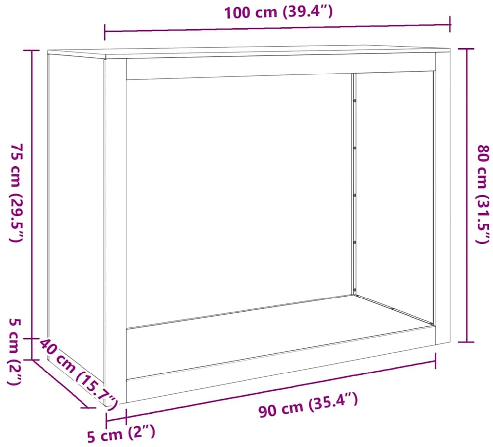 Stovas malkoms, 100x40x80cm, galvanizuotas plienas