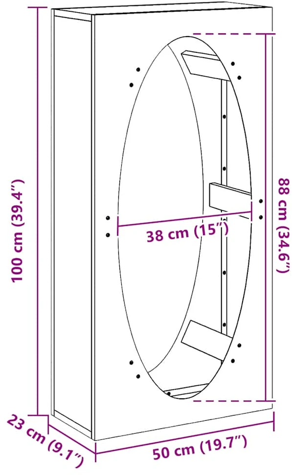 Stovas malkoms, 50x23x100 cm, šaltai valcuotas plienas