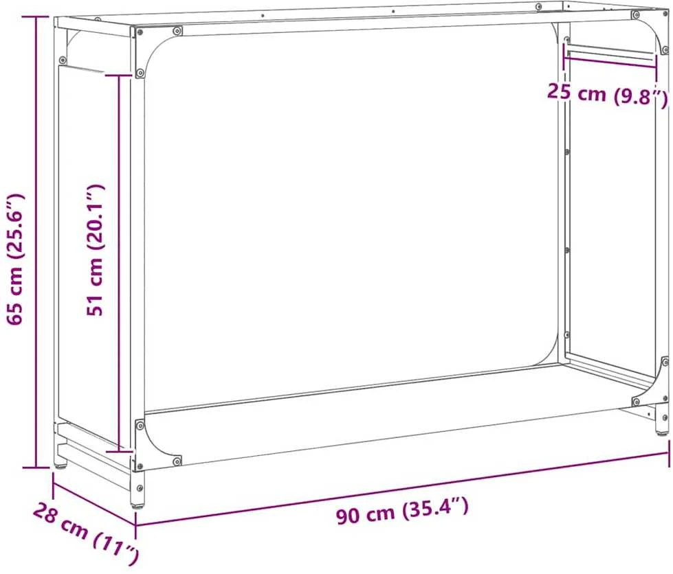 Stovas malkoms, 90x28x65 cm, šaltai valcuotas plienas