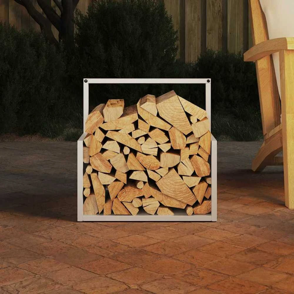 Stovas malkoms, balta, 40x40x40 cm, šaltai valcuotas plienas