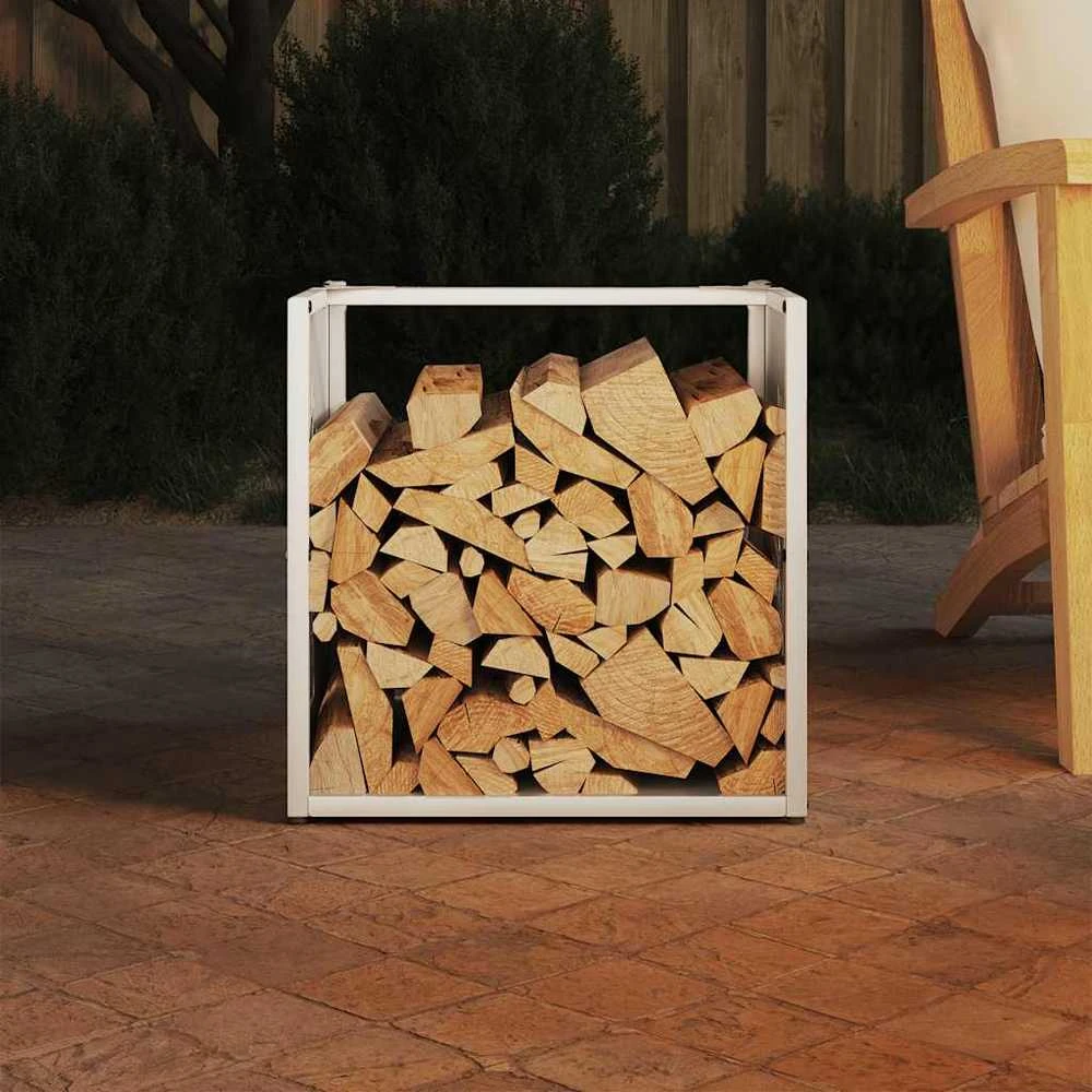 Stovas malkoms, balta, 40x40x40 cm, šaltai valcuotas plienas