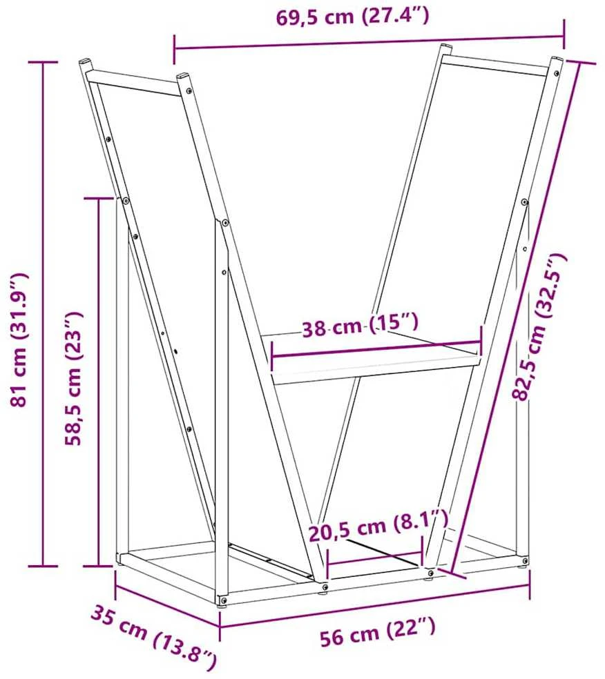 Stovas malkoms, balta, 69,5x35x81 cm, šaltai valcuotas plienas