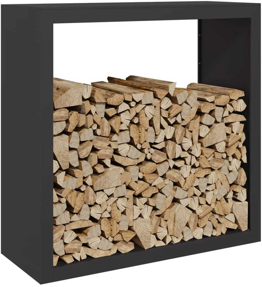 Stovas malkoms, juodos spalvos, 100x40x100cm, plienas