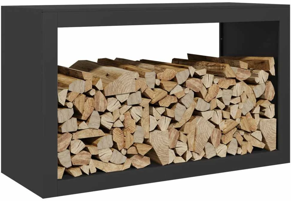 Stovas malkoms, juodos spalvos, 100x40x60cm, plienas