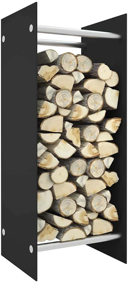 Stovas malkoms, juodos spalvos, 40x35x100cm, grūdintas stiklas
