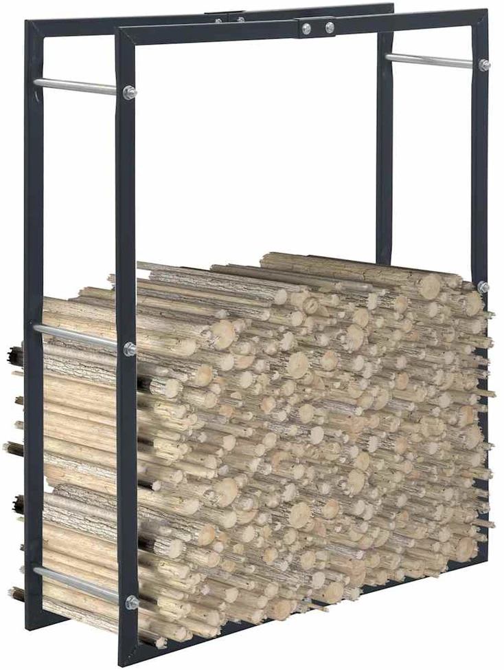 Stovas malkoms, juodos spalvos, 80x25x100cm, plienas