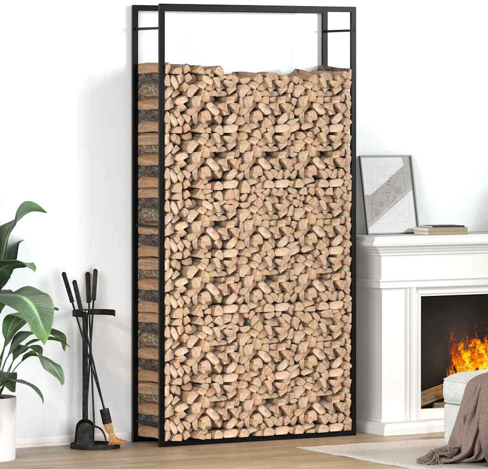 Stovas malkoms, matinės juodos spalvos, 110x28x214cm, plienas