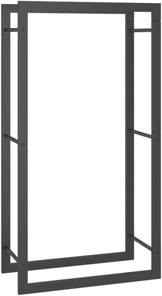 Stovas malkoms, matinės juodos spalvos, 50x28x94cm, plienas