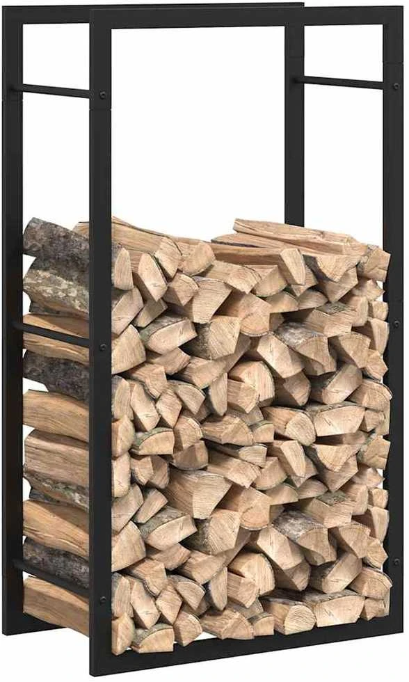 Stovas malkoms, matinės juodos spalvos, 50x28x94cm, plienas