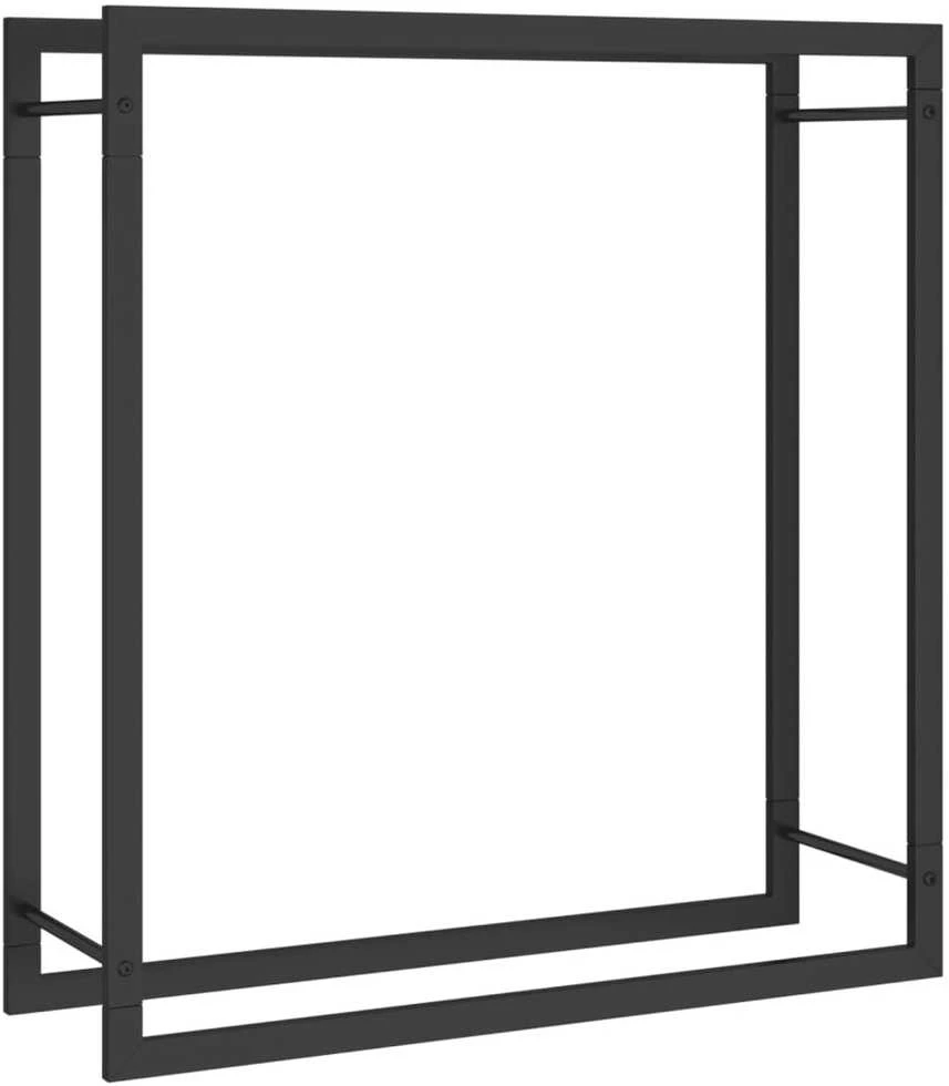 Stovas malkoms, matinės juodos spalvos, 80x28x86cm, plienas