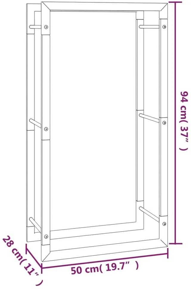Stovas malkoms, matinės juodos spalvos, 50x28x94cm, plienas