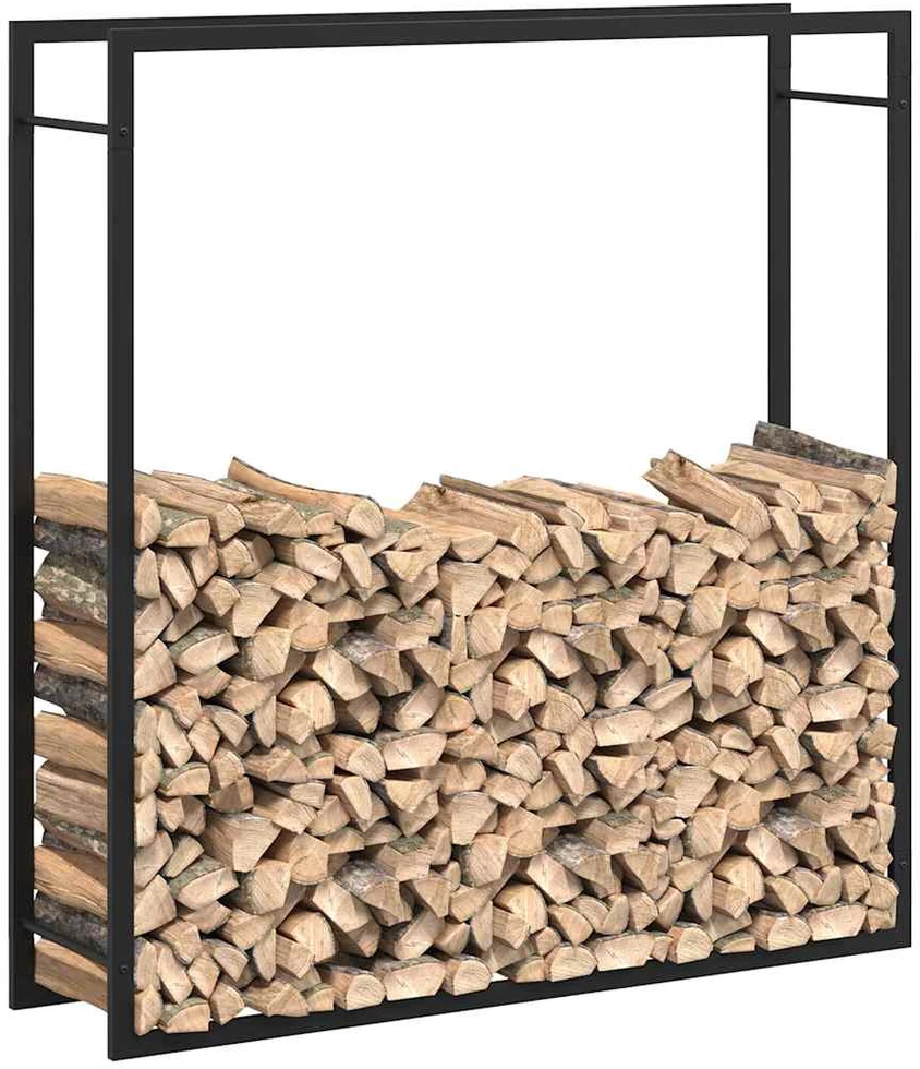 Stovas malkoms, matinės juodos spalvos, 110x28x116cm, plienas