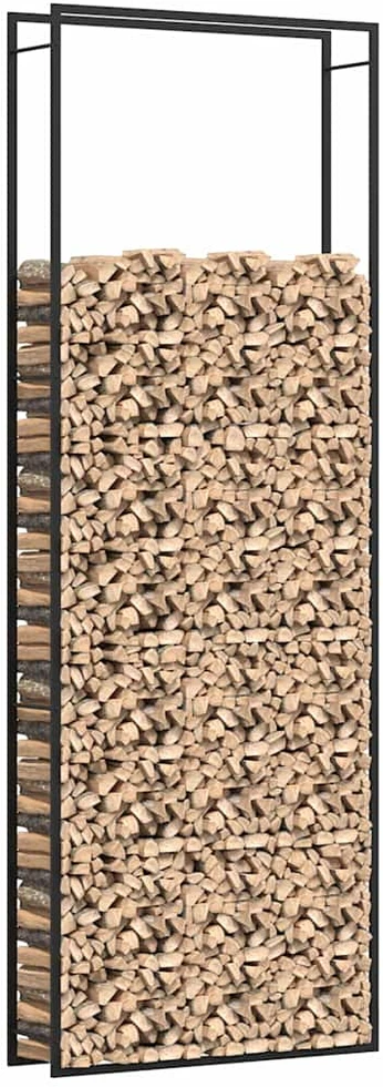 Stovas malkoms, matinės juodos spalvos, 110x28x312cm, plienas