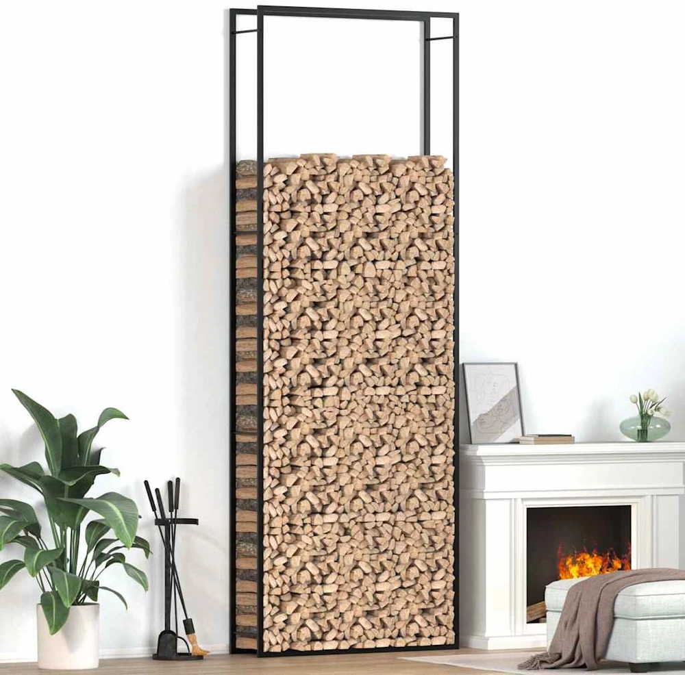 Stovas malkoms, matinės juodos spalvos, 110x28x312cm, plienas