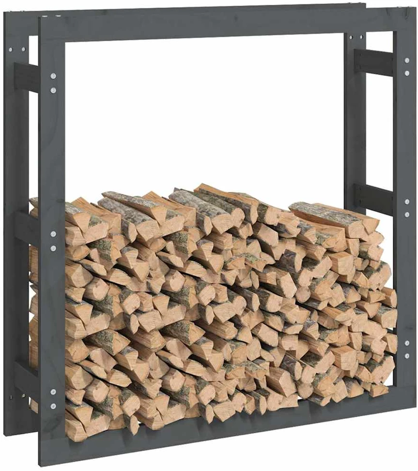 Stovas malkoms, pilkas, 100x25x100cm, pušies medienos masyvas