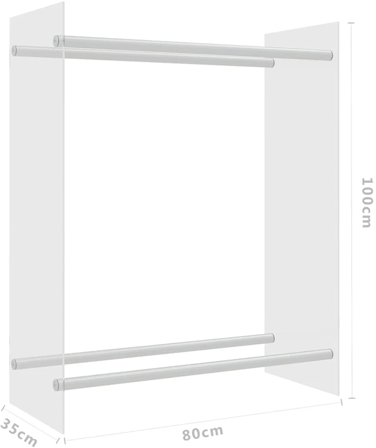 Stovas malkoms, skaidrus, 80x35x100cm, grūdintas stiklas