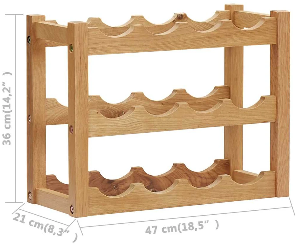 Stovas vynui skirtas 12 butelių, 47x21x36cm, ąžuolo masyvas