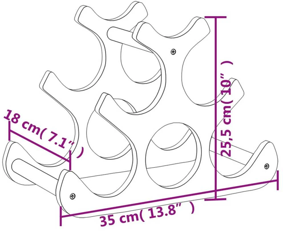 Stovas vynui skirtas 6 buteliams, 35x18x25,5cm, bambukas