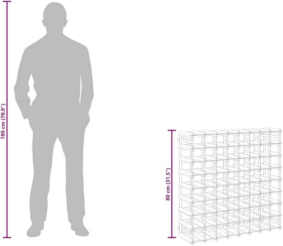 Stovas vynui skirtas 72 buteliams, juodas, pušies masyvas