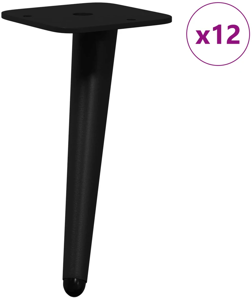 Stovinčios kojos 12 vnt. Juoda 56 x 56 x 100 mm Geležis
