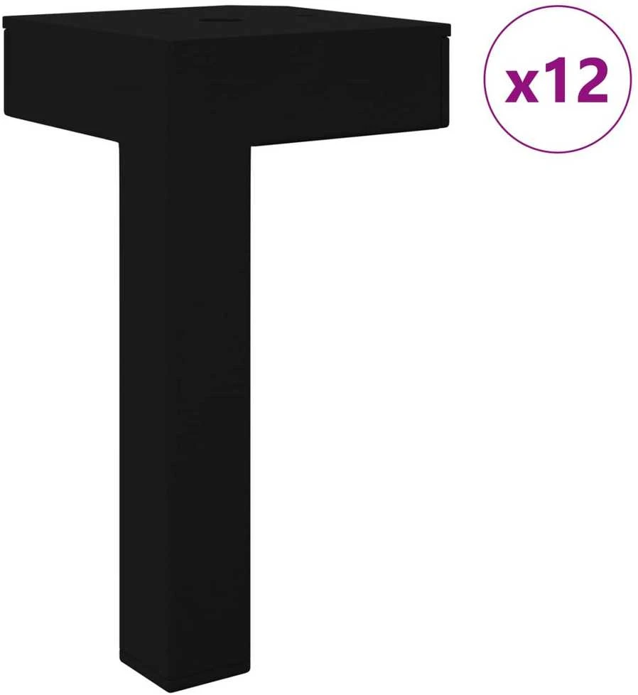 Stovintys kojelės 12 vnt. Juoda 57 x 57 x 100 mm Geležis